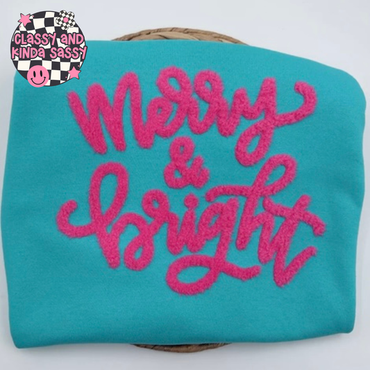Merry & Bright Fluffy Patch Sweatshirt