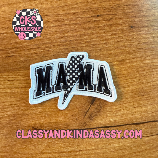 Mama Checkered Bolt patch