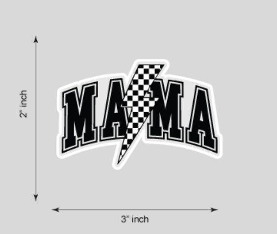 Mama Checkered Lightning Bolt Patch