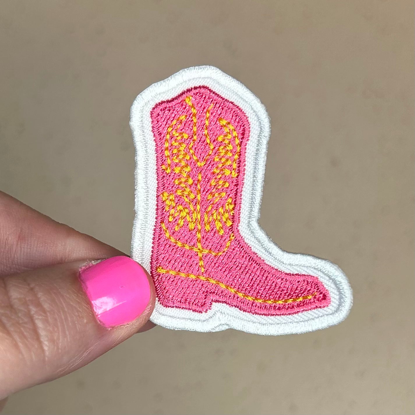 Pink and Gold Boot Patch