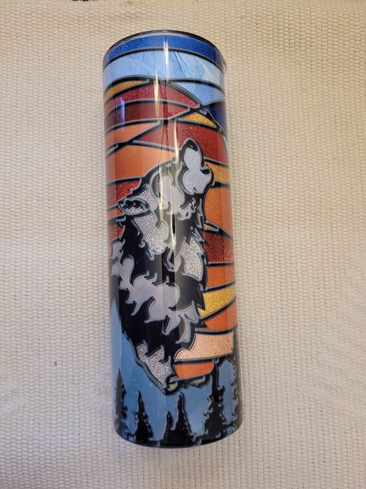 RTS Stained Glass Wolf Tumbler