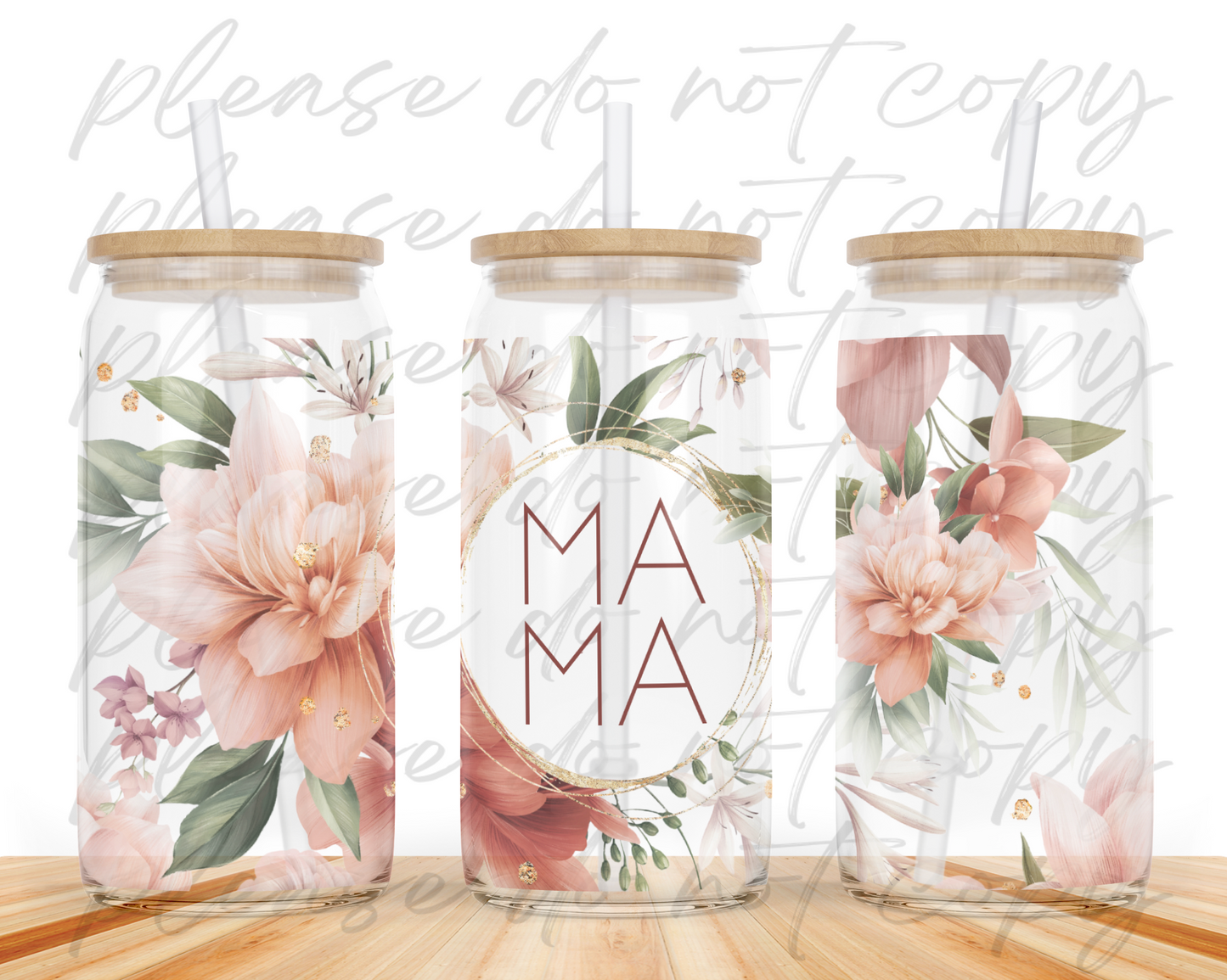 Floral Mama Glass Can