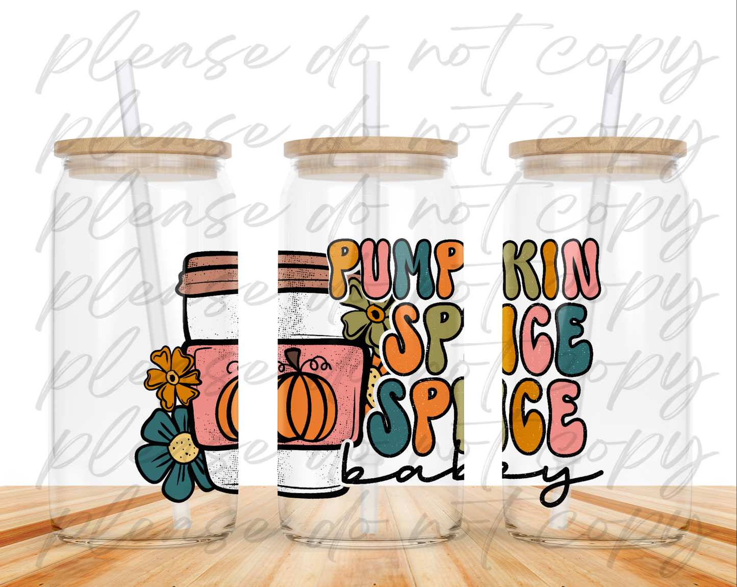 Pumpkin Spice Spice Baby Glass Can