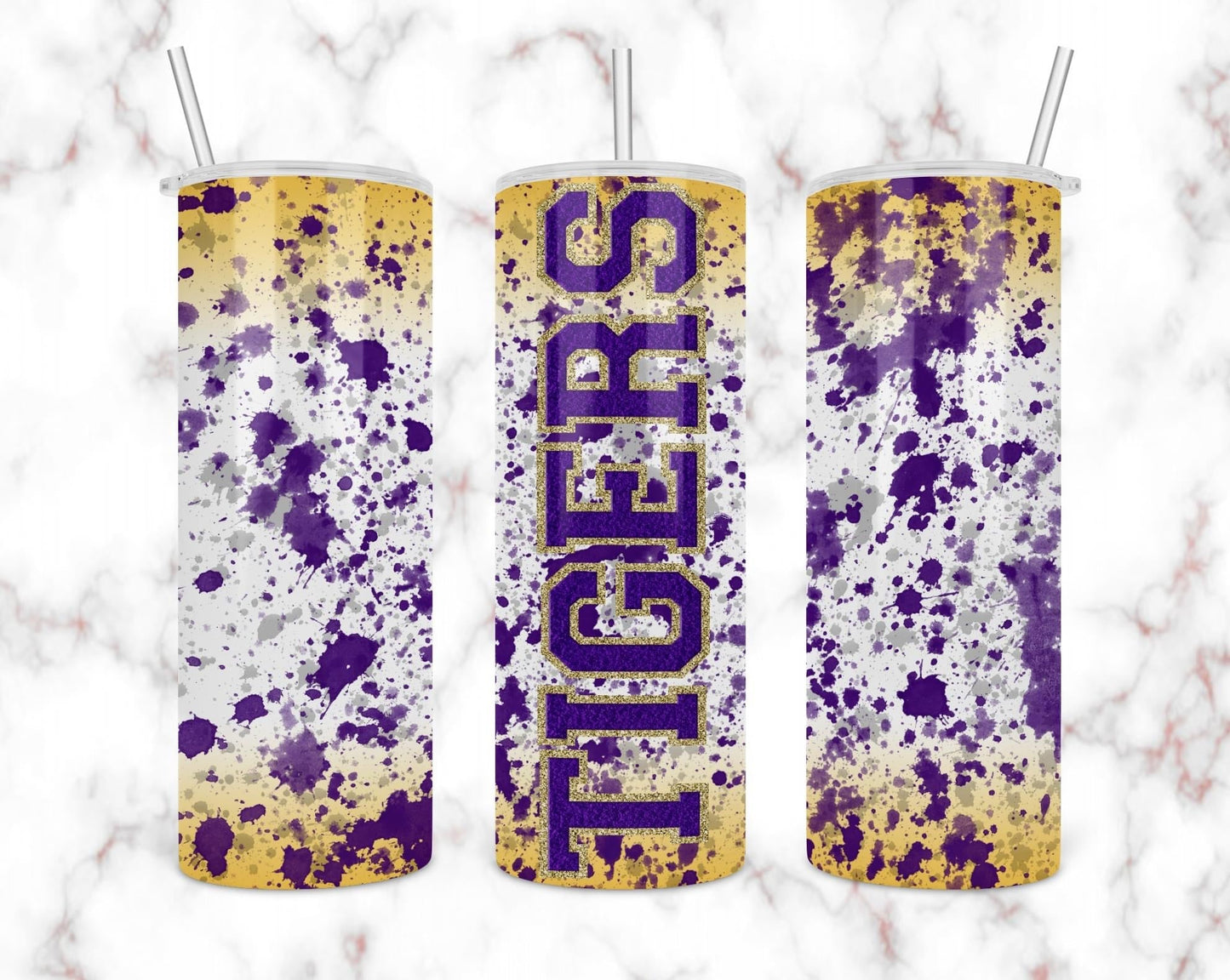 Tigers Purple and Gold Tumbler